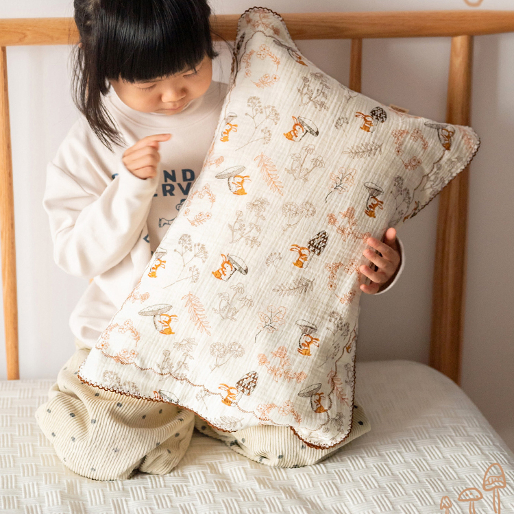 A类丛林趣兔儿童枕巾A类