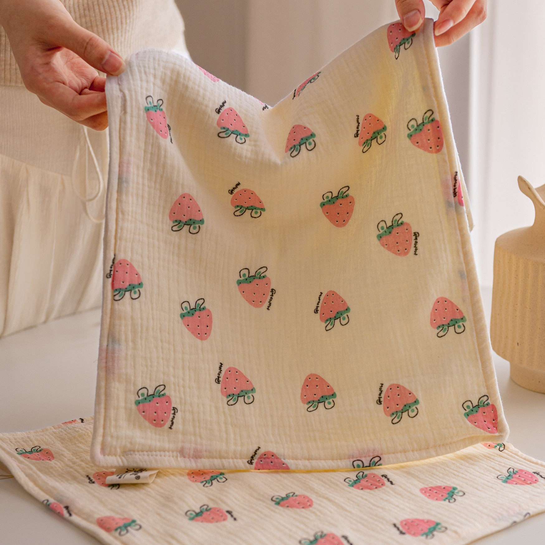 兔耳草莓儿童纯棉a类纱布六层套装方巾毛巾全棉小毛巾洗脸面巾,居家布艺,毛巾/面巾,淘宝优惠券,粉丝福利购,淘宝优惠卷