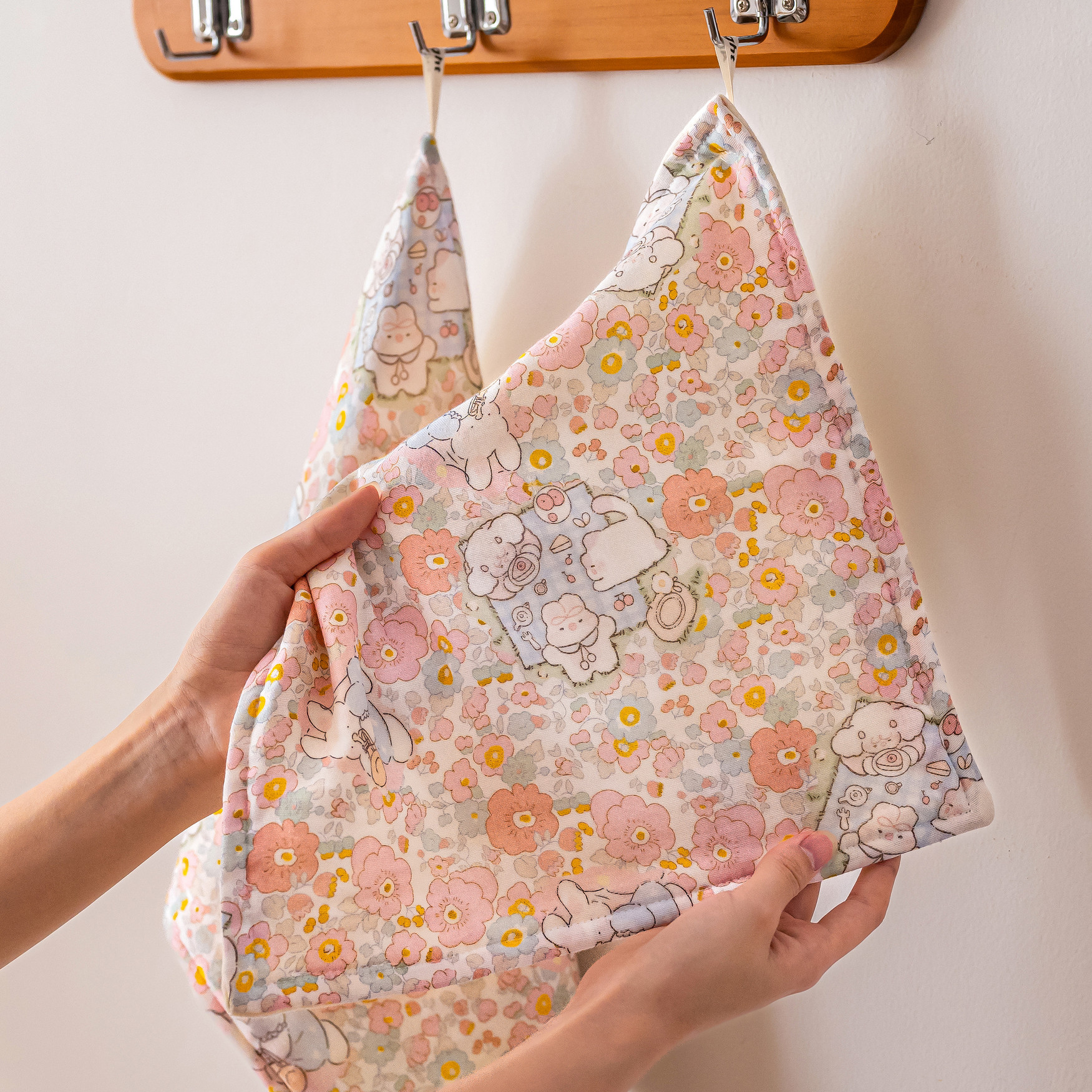 花园兔兔纯棉a类套装方巾毛巾