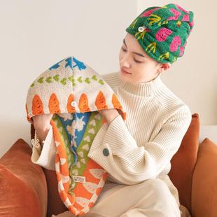 蔬菜干发帽纯棉超强吸水速干女洗头新款干发神器包头发成人浴帽