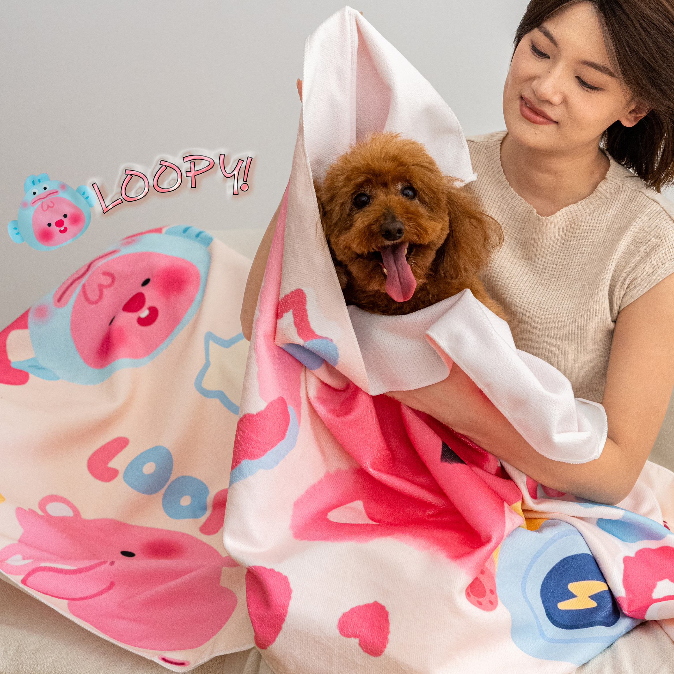 Loopy宠物浴巾吸水速干