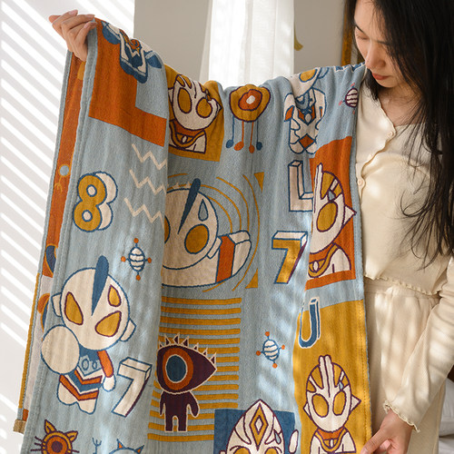 奥特曼儿童纱布浴巾纯棉