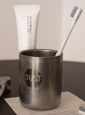 Just Today漱口杯304不锈钢复古做旧刷牙杯旅行洗漱牙杯户外露营
