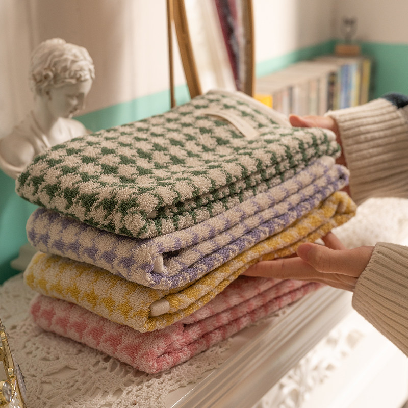 千鸟格系列毛巾纯棉女小清新复古家用洗脸面巾吸水不掉毛全棉加厚,居家布艺,毛巾/面巾,淘宝优惠券,粉丝福利购,淘宝优惠卷