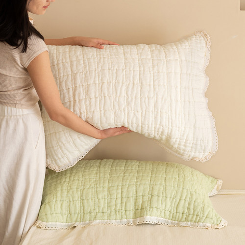 春日绮梦枕巾|棉纱韩式花边枕巾