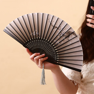 折扇古风扇子中国风汉服女旗袍舞蹈跳舞儿童学生夏日随身折叠