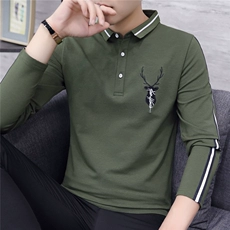 Có hàng đầu cotton nam áo sơ mi nam dài tay t-shirt Hàn Quốc phiên bản của đẹp trai giả hai mảnh mùa thu áo khoác bên ngoài mặc mỏng