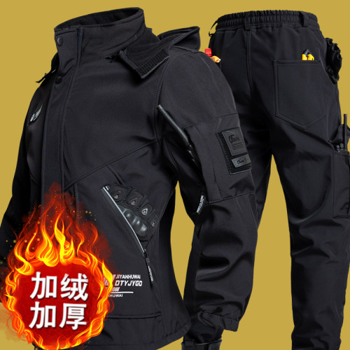 户外登山服冲锋衣套装男