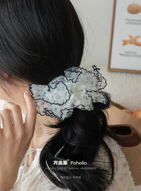 芭蕾风花边褶皱大肠发圈高颜值
