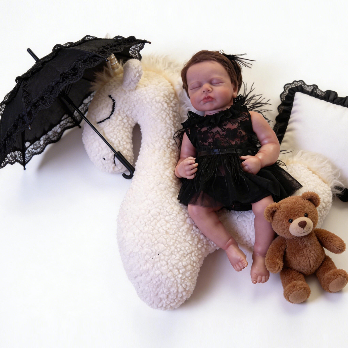 新生儿摄影蕾丝裙套装洛丽塔宝宝照风格摄影道具服装独角兽主题