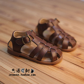 6岁包头中小童软底沙滩鞋 夏款 公主编织0 女宝罗马凉鞋 三