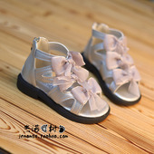儿童公主软底蝴蝶结凉靴中小童女孩时装 女童罗马凉鞋 2025夏款 靴子