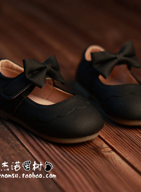 女宝单鞋0-1-2-3-5岁4春秋软底学步鞋女宝宝小皮鞋女童婴儿豆豆鞋