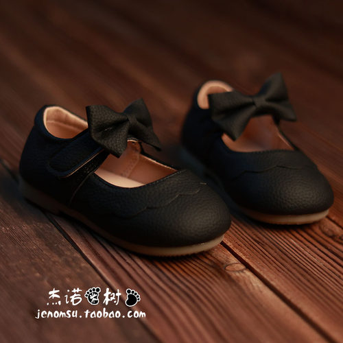 女宝单鞋0-1-2-3-5岁4春秋软底学步鞋女宝宝小皮鞋女童婴儿豆豆鞋