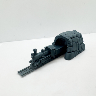 LYTS142 3D 打印蒸汽机车与石拱桥隧道模型 火车场景沙盘套件