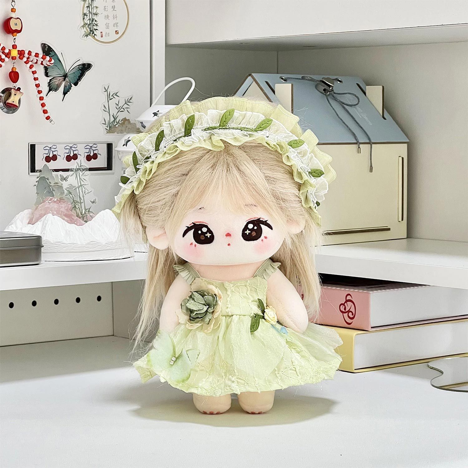 20厘米蝴蝶小绿裙连衣裙