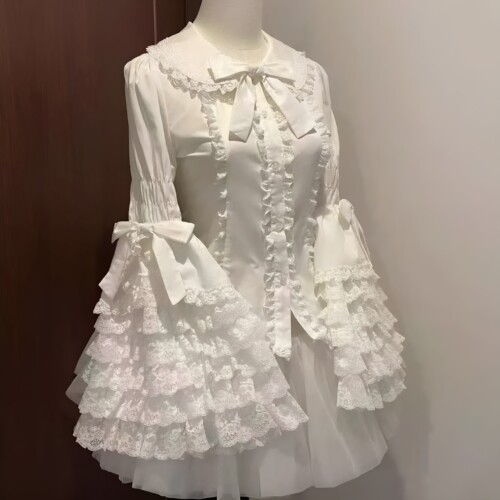 蕾丝doll感Lolita姬袖蝴蝶结衬衫
