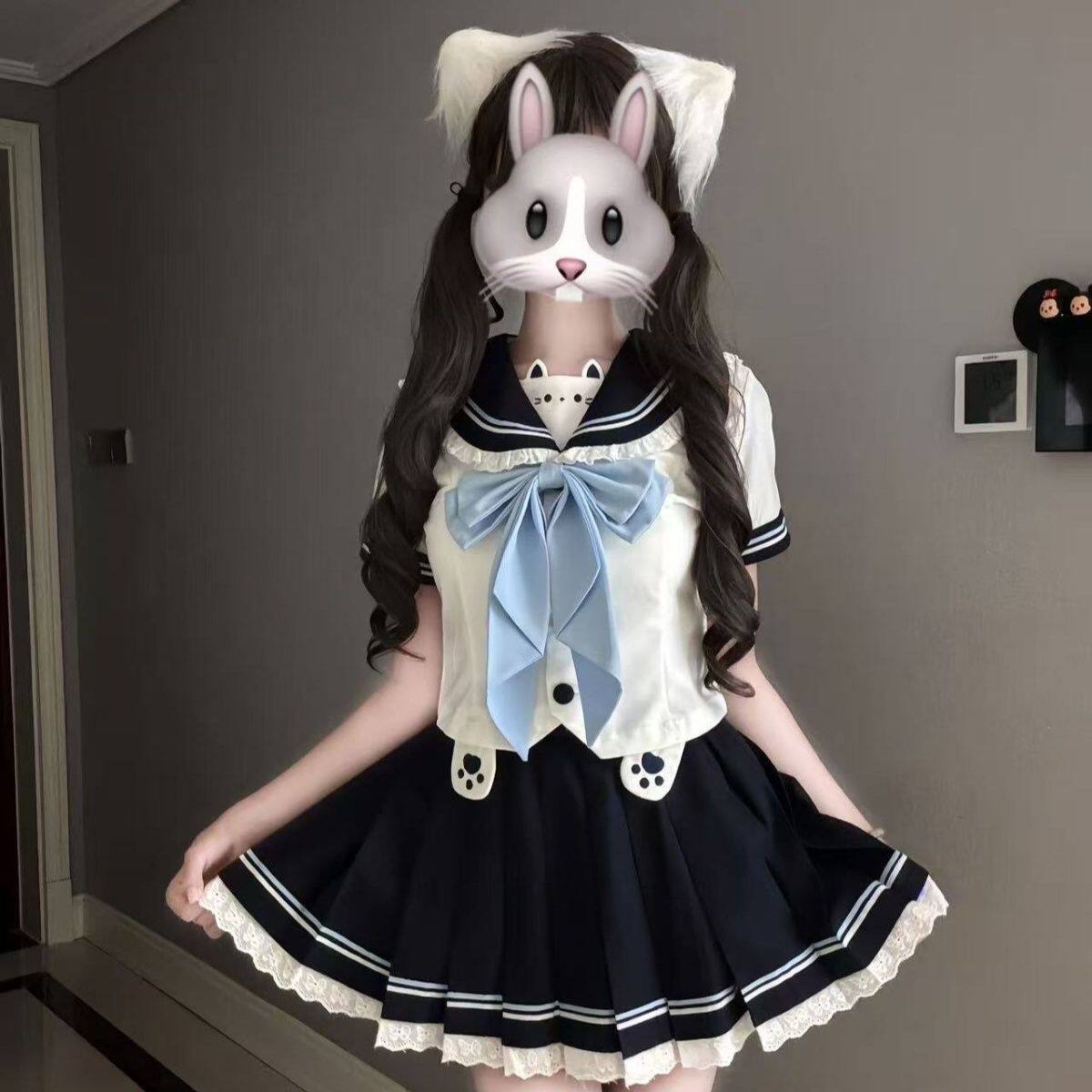 原猫耳水手服洛丽塔连衣
