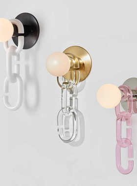 后现代轻奢创意个性链子玻璃壁灯客厅卧室床头过道走廊楼梯装饰灯