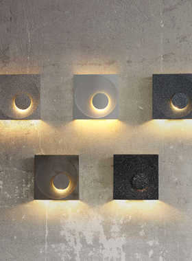 水泥方形壁灯创意简约个性艺术玄关过道走廊卧室床头灯具楼梯墙灯