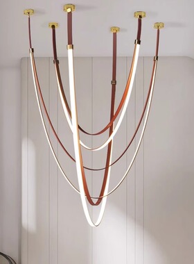 现代轻奢餐厅吊灯设计师别墅吊灯样板房售楼部挑高复式楼客厅吊灯