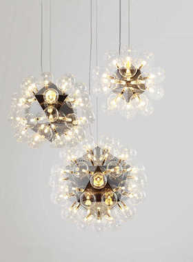 flos意大利蒲公英餐厅吊灯中古客厅装饰别墅楼梯法式玻璃泡泡吊灯