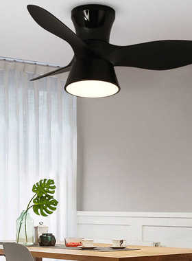 北欧简约现代风扇灯餐厅客厅倒台家用一体吊扇带电风扇的吸顶灯具