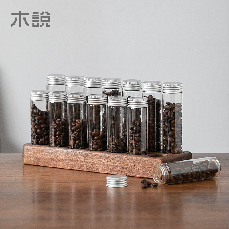 咖啡分装瓶玻璃咖啡豆保存罐咖啡粉密封罐吧台家用咖啡豆分装试管