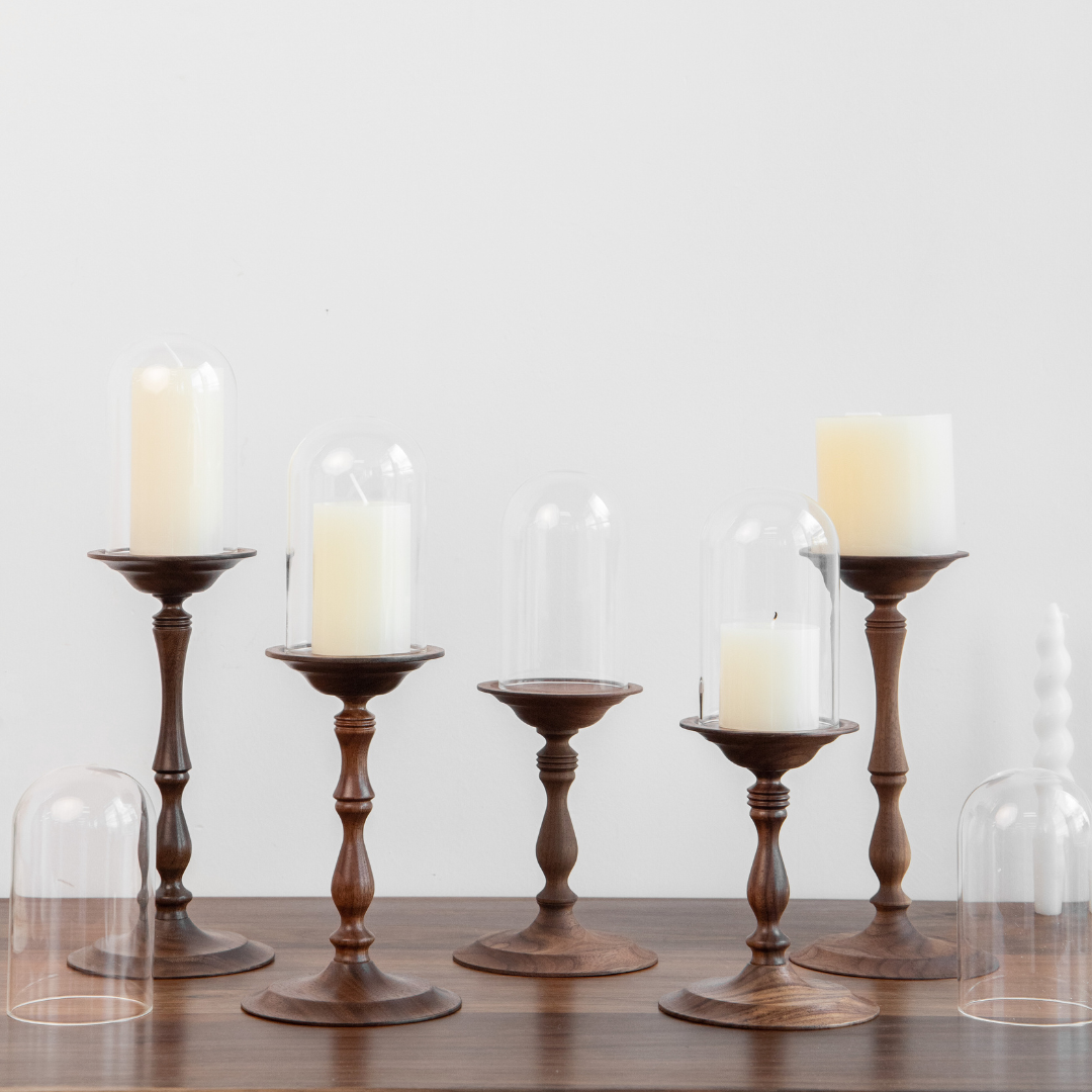 黑胡桃木法式复古烛台