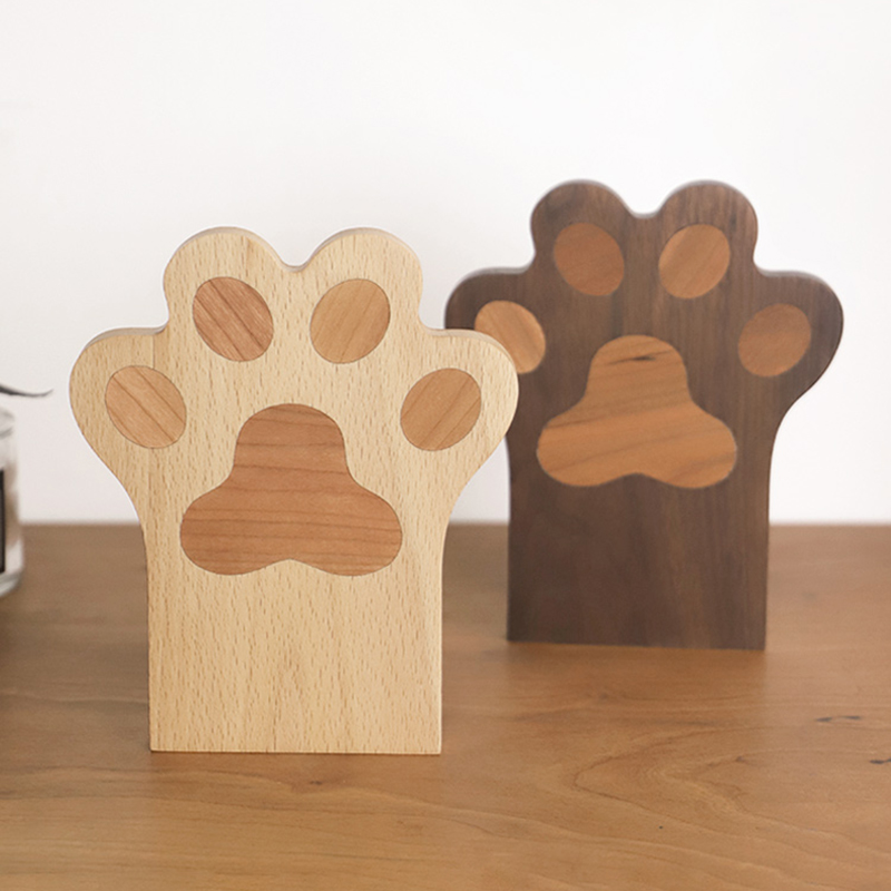 木说猫爪实木创意书立