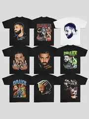 Drake Public Duck Hip-Hop American Style 260g Heavyweight Digital Direct Print Summer 100% Pure Cotton Short Sleeve T-Shirt