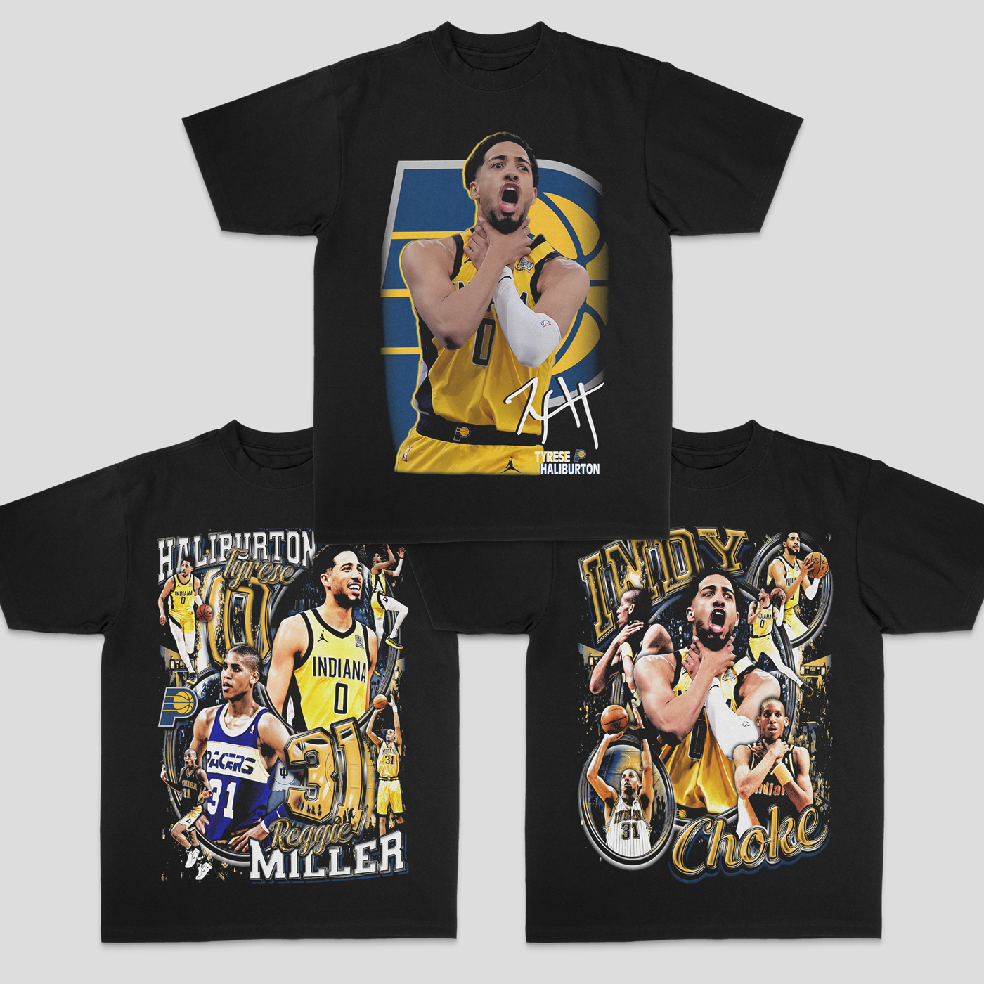 球星哈利伯顿 Haliburton美式重磅街头宽松数码直喷纯棉短袖T恤