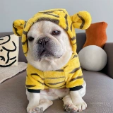 Qingcang Pet Dog, Tiger Tiger, заправка, свитер дубага, маленькая одежда тигра, бархатный теплый свитер.