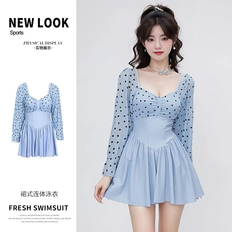 游泳衣女裙式连体大码胖MM遮肉韩版ins风超仙时尚度假气质高级感