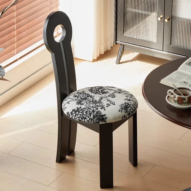 中古餐椅家用法式复古书椅高级感家具现代简约实木轻奢饭桌椅子