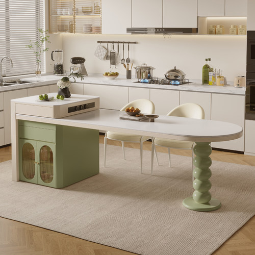 岩板导台加餐桌一体家用