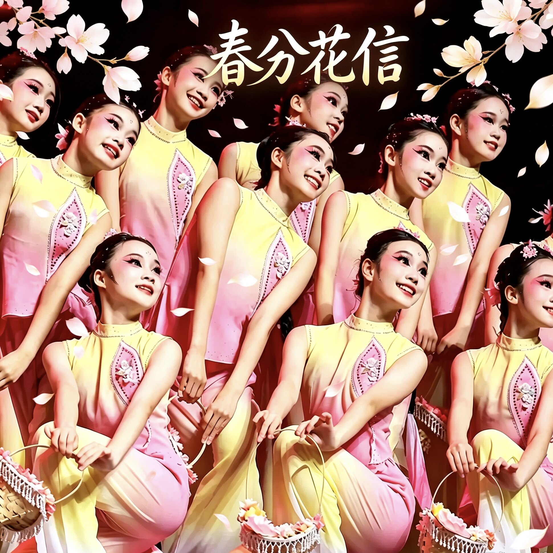 春分花信来儿童古典舞演出服女中国风艺考秧歌舞蹈服舞台表演服装