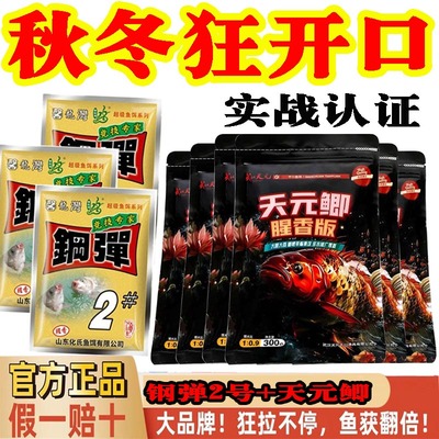 武汉天元邓刚同款天元鲫腥鲫鱼香版鱼饵钢弹2号秋冬季野钓垂钓饵