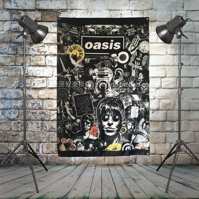 Britpop OASIS Oasis Rock flag Bar Decoration Wall hanging Curtain roomin the Home accessories , Mural  category - from Buy2taobao.com to provide professional Taobao agent buy service