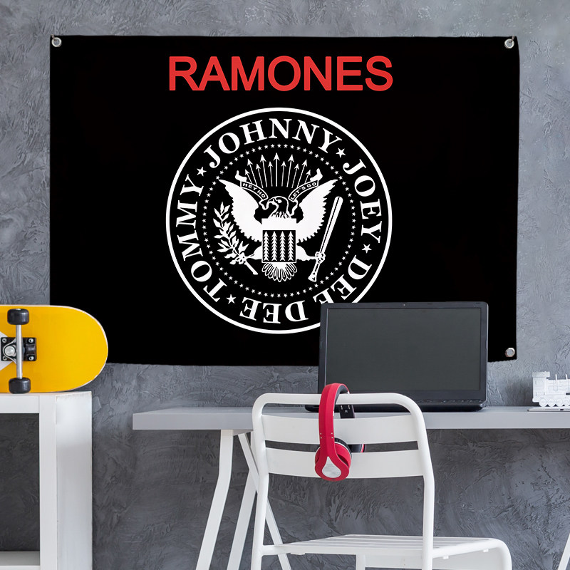 雷蒙斯摇滚RAMONES酒吧墙布挂布
