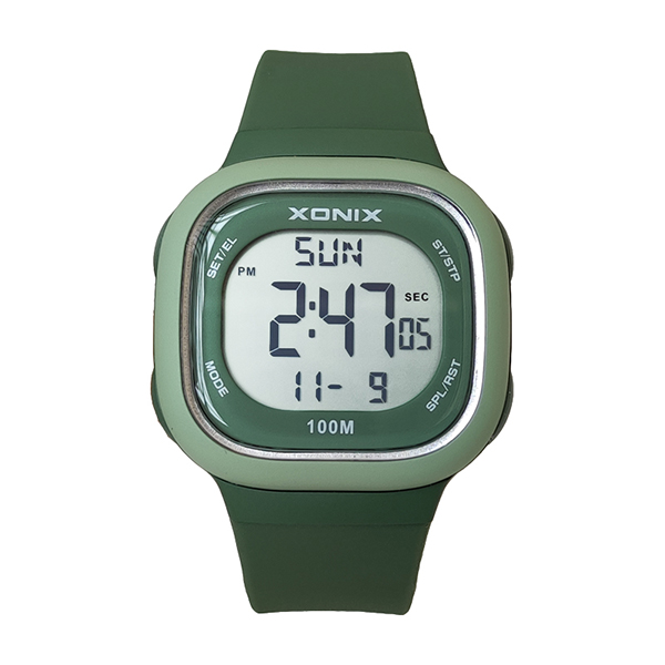 XONIX运动方形多功能电子表男女学生夜光防水小众设计高颜值腕表