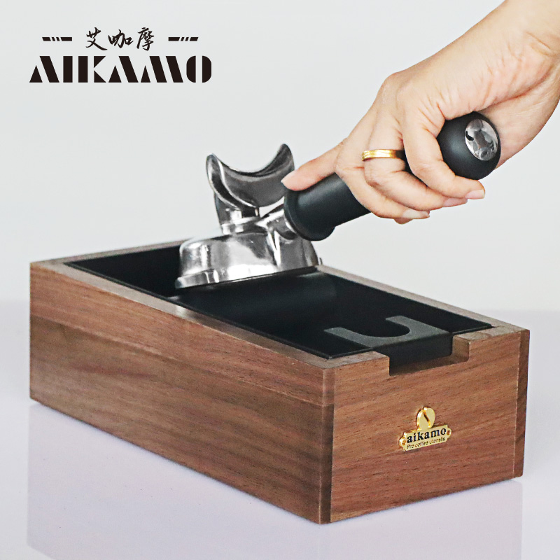 艾咖摩咖啡实木敲渣盒胡桃木渣桶