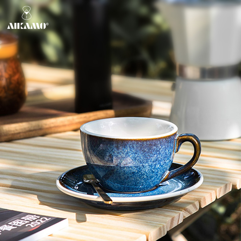aikamo陶瓷咖啡杯拉花杯泽田窑变