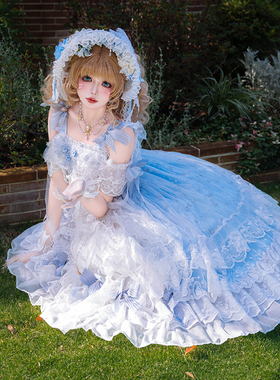 原创正版lolita花嫁款【琉璃幻影】粉色洛丽塔连衣裙日常lo裙jsk