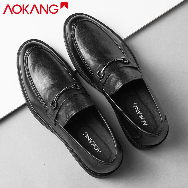 奥康商务休闲皮鞋真皮男士高级感乐福鞋春秋透气小众一脚蹬豆豆鞋,流行男鞋,乐福鞋（豆豆鞋）,淘宝优惠券,粉丝福利购,淘宝优惠卷