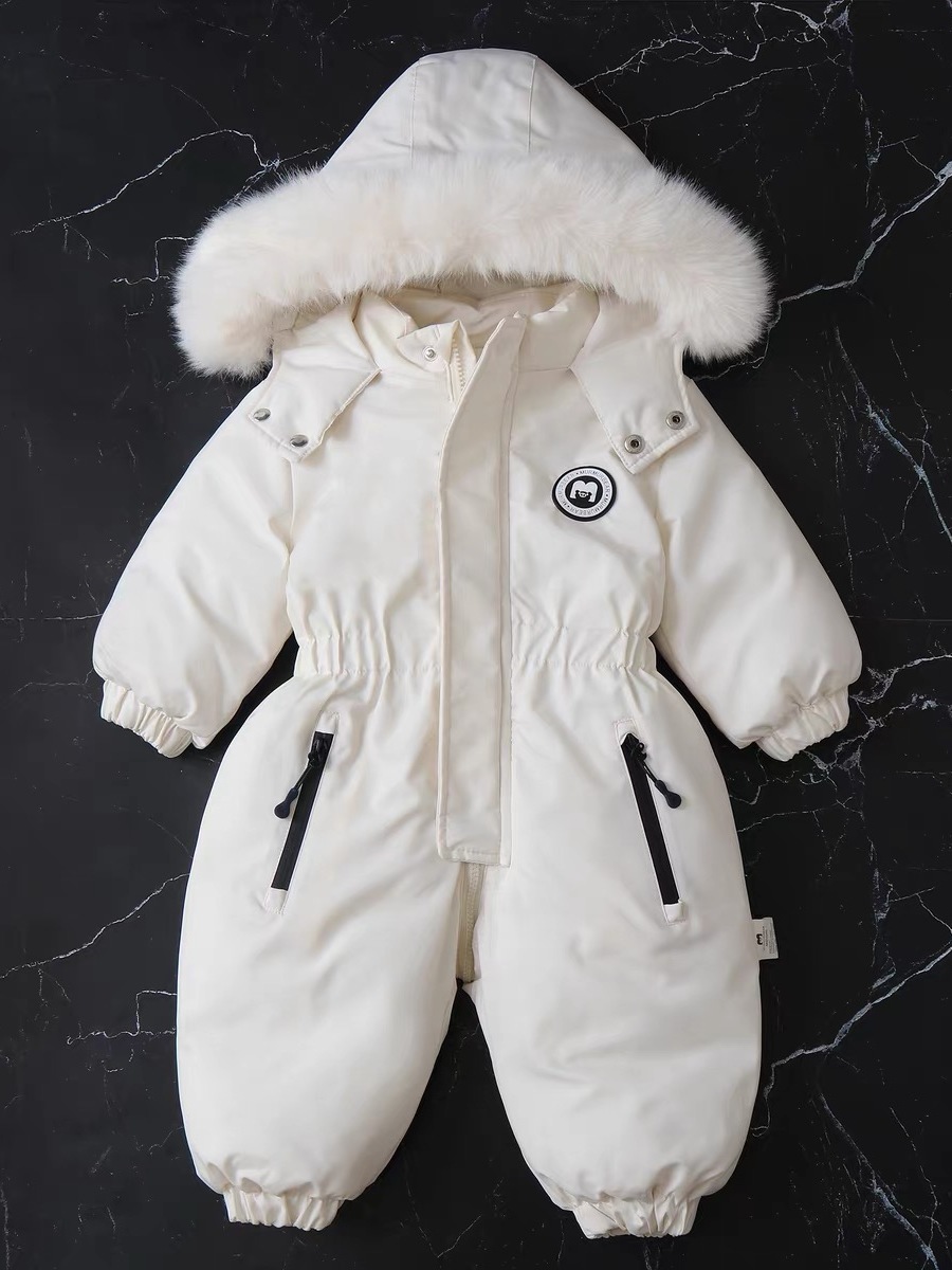 European style Extra thick baby Ski suit Baby children Climbing suit one-piece garment 2025 winter The new go out Jumpsuit