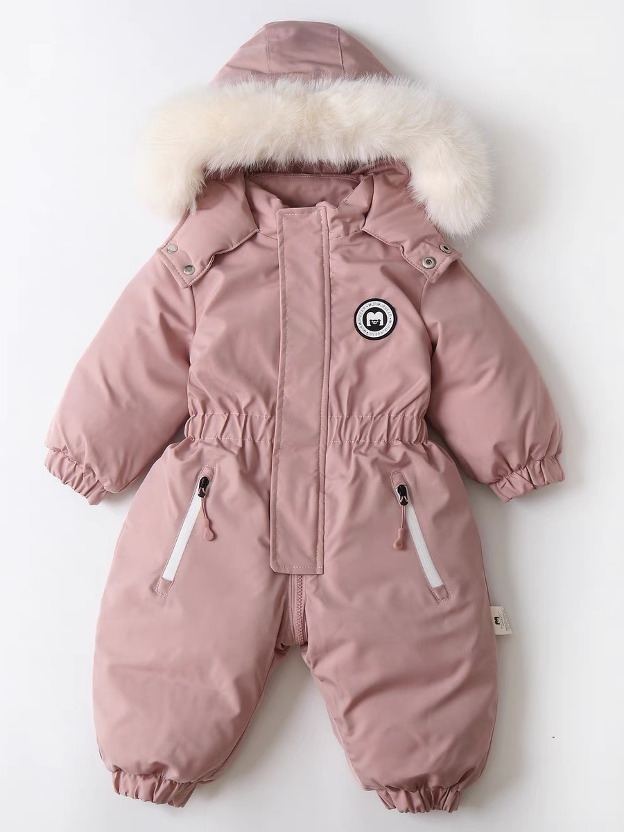 European style Extra thick baby Ski suit Baby children Climbing suit one-piece garment 2025 winter The new go out Jumpsuit