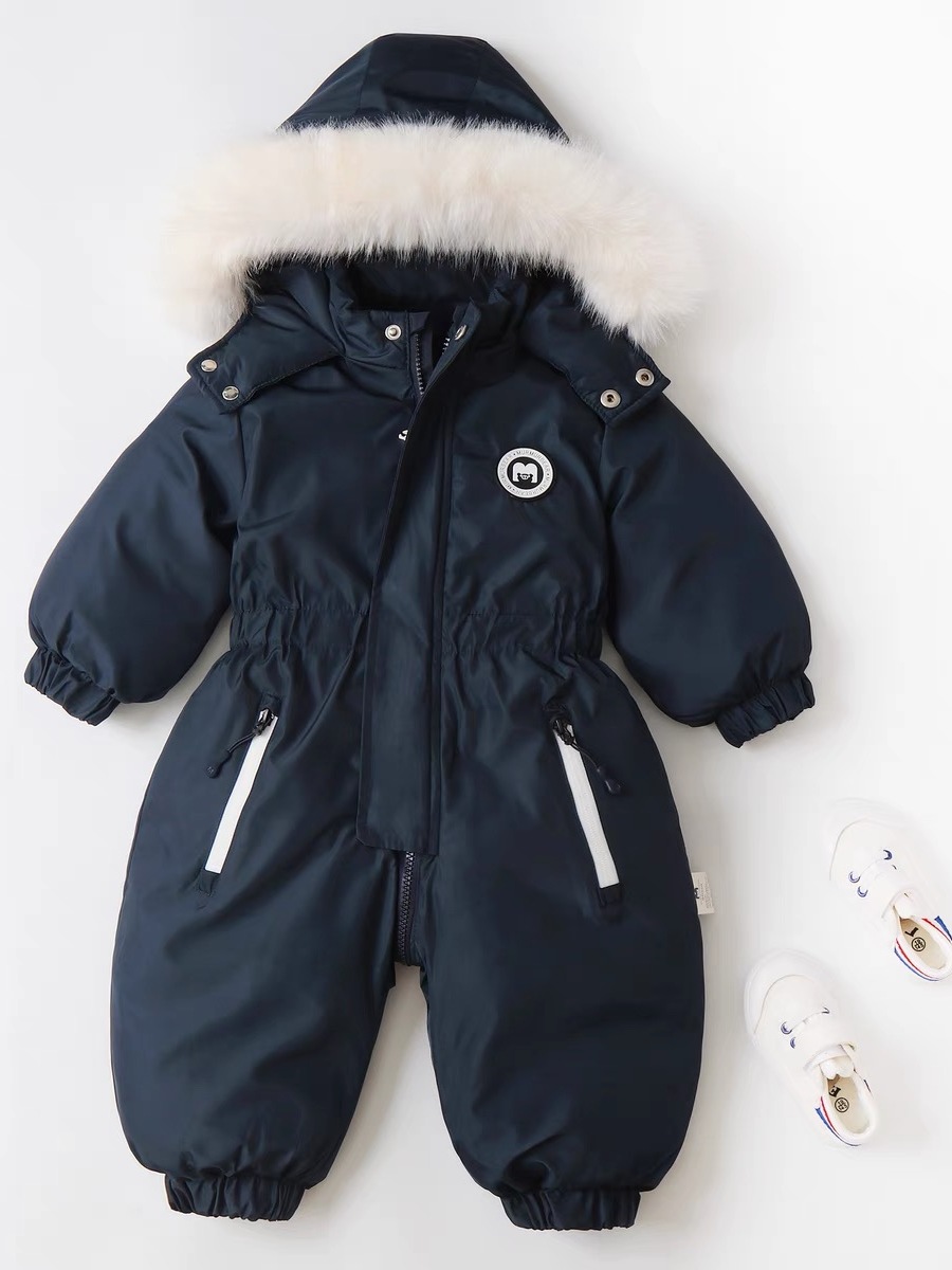European style Extra thick baby Ski suit Baby children Climbing suit one-piece garment 2025 winter The new go out Jumpsuit