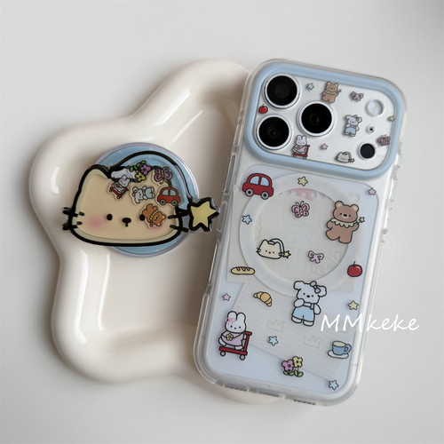 古早小动物双层磨砂磁吸手机壳