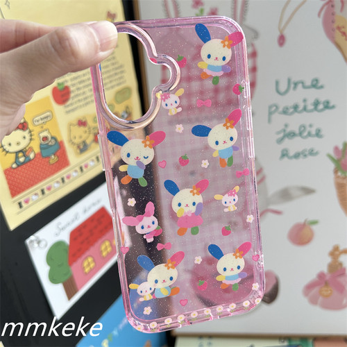 草莓花小兔双层imd手机壳